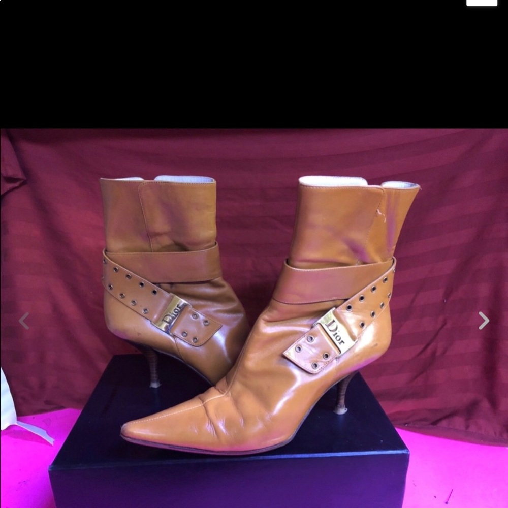 Dior ankle boots size 7 Brown Leather